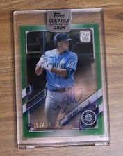 2021 Topps Clearly Authentic Green Autograph CAA-EV Evan White - Mariners #36/99