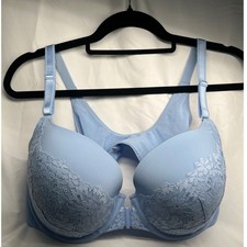 Torrid 360 Back Smoothing Push Up Bra Light Blue Lace Front Clasp 40D 43250692