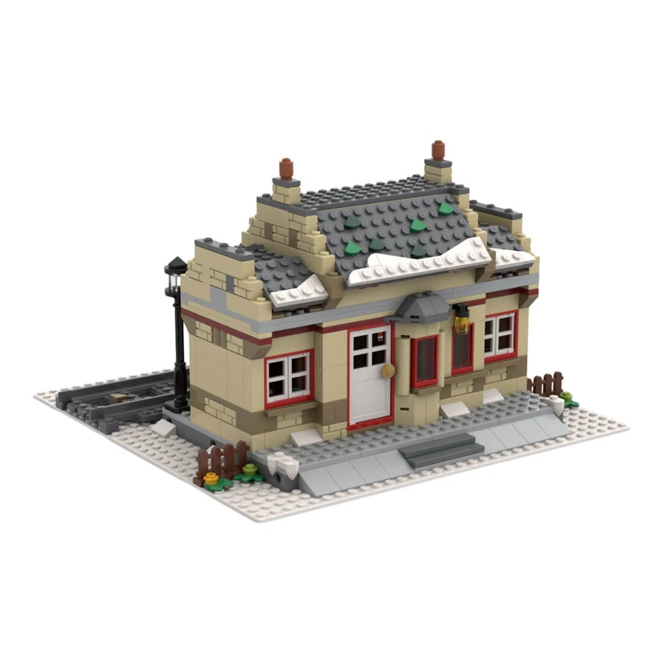 Winter Modular Train Station 526 Parts Building Blocks Toys Set MOC-159188 - Image 4 of 4