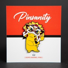 Pikachu Headdress Pin Winking - fast shipping from usa - brooch - pokemon