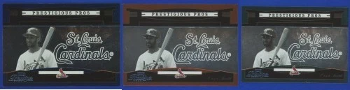 LOTE DE 3 - Ozzie Smith 2005 Prestigious Pros Verde/350 Naranja/500 y Azul/900 Foto 2 de 3