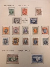 Southern Rhodesia KGV & Victoria Falls Used Collection on Album Page