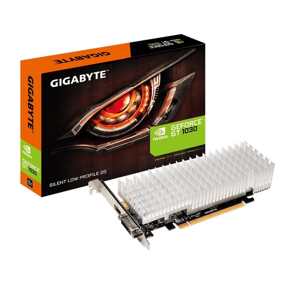 Gigabyte GV-N1030SL-2GL GT 1030 2G GDDR5 PCI-E Video Card Silent Low Profile DVI - Image 2 of 4