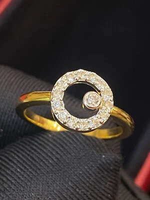 0,33 Cts Runde Brilliant Cut Natürlich Diamanten Verlobung Halo Ring In 14K Gold - Bild 1 von 4