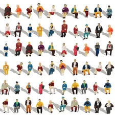 60pcs Model HO Gauge 1:87 Seated People Sitting Figures 30 Different Poses P8711