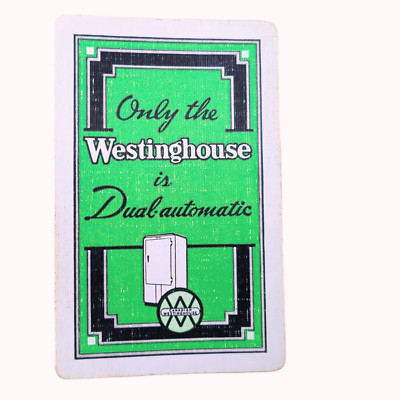 Vintage Westinghouse Refrigerator Single Playing Card Swap Dual Automatic 1920s