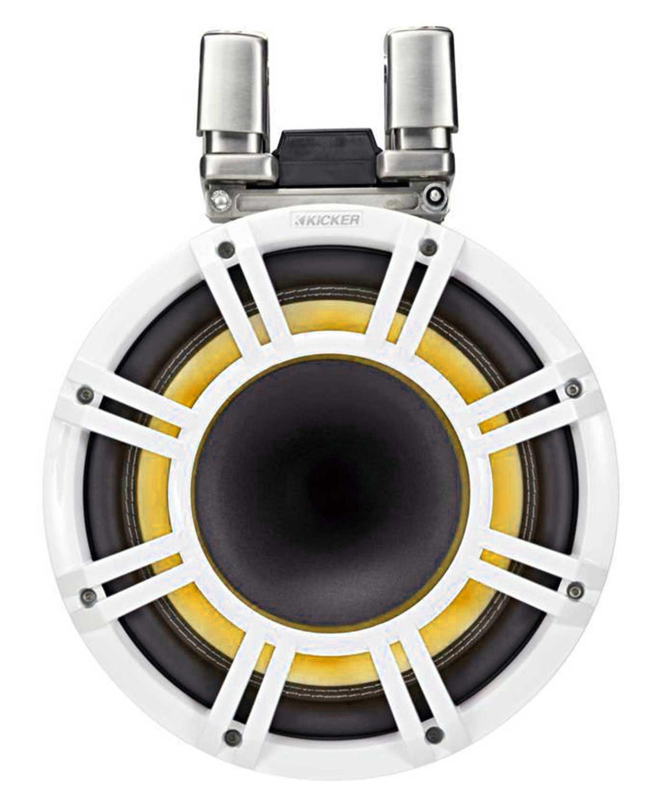 2 Колонки для вейкборда Kicker KMTC11 HLCD 11 600 Вт белые с рупорами 44KMTC114W