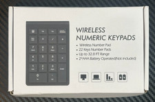 Wireless Mini Numeric Keypads 22 Keys Number Pad Upto 32.8Ft Range Black RF22
