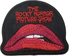 Rocky Horror Picture Show Logo 3" Tall Embroidered Iron on Patch