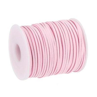 Wildleder Seil, 49,21 Yards 2,6 mm Leder Draht Seil für Tasche hell rosa 1 Rolle