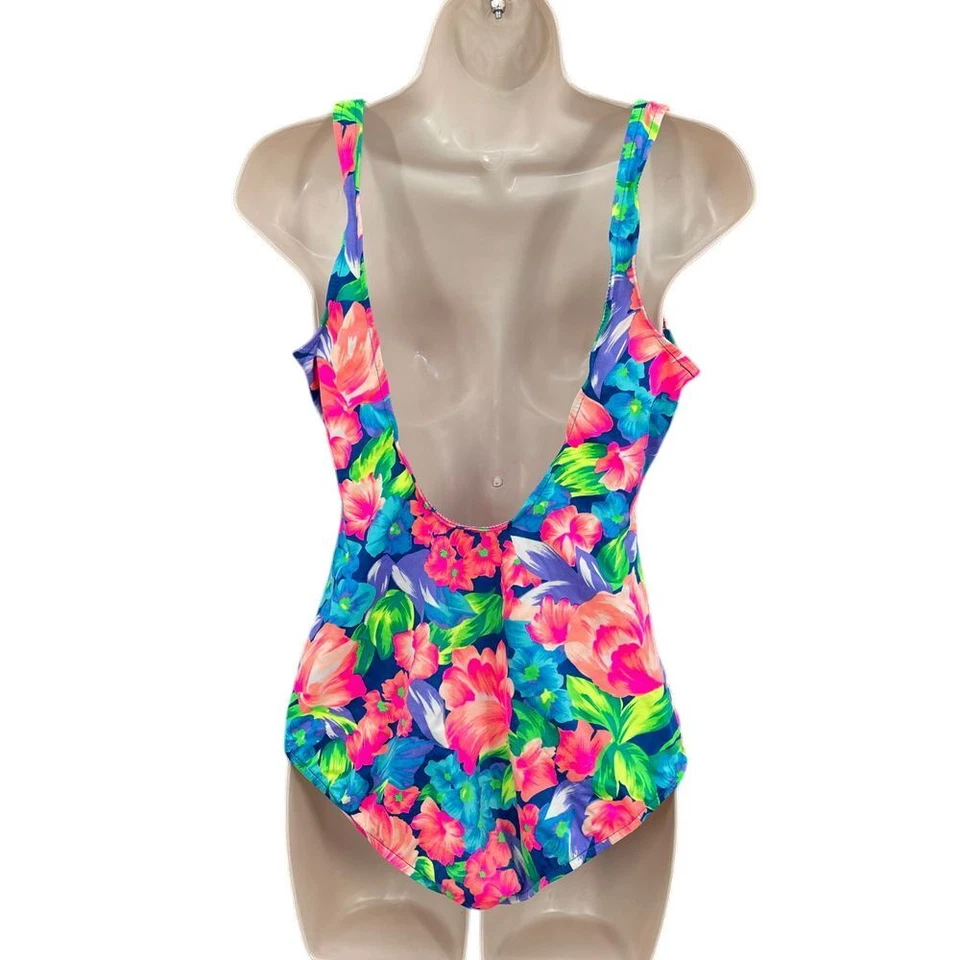 De Colección Le Cove Traje de Baño Mujer 14 Azul Floral Una Pieza Tropical Playa Vacaciones EE. UU. Foto 2 de 4