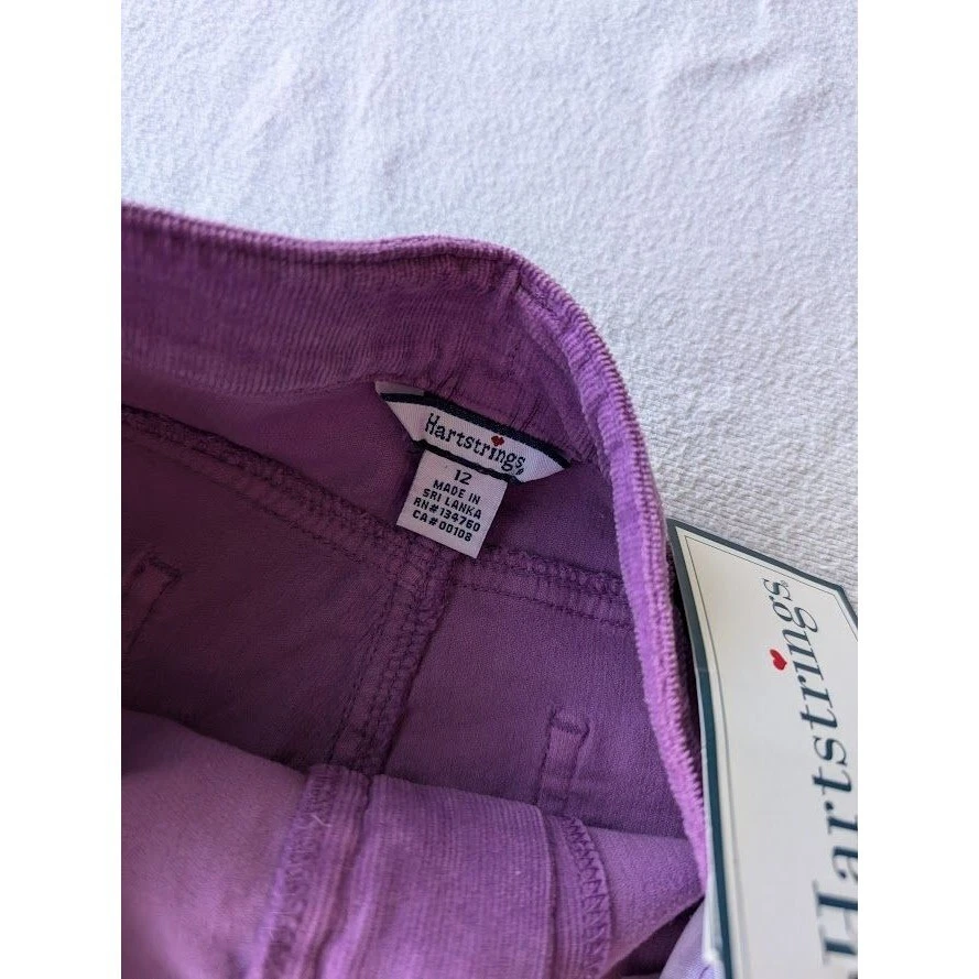 Pantalones Hartstrings Pana Tejidos Niña Talla 12 Púrpura H76228 Escuela Retro NUEVO Foto 2 de 4