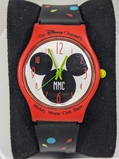 Disney Mickey Mouse MMC Red Round Case Black Red Silicone Band Watch
