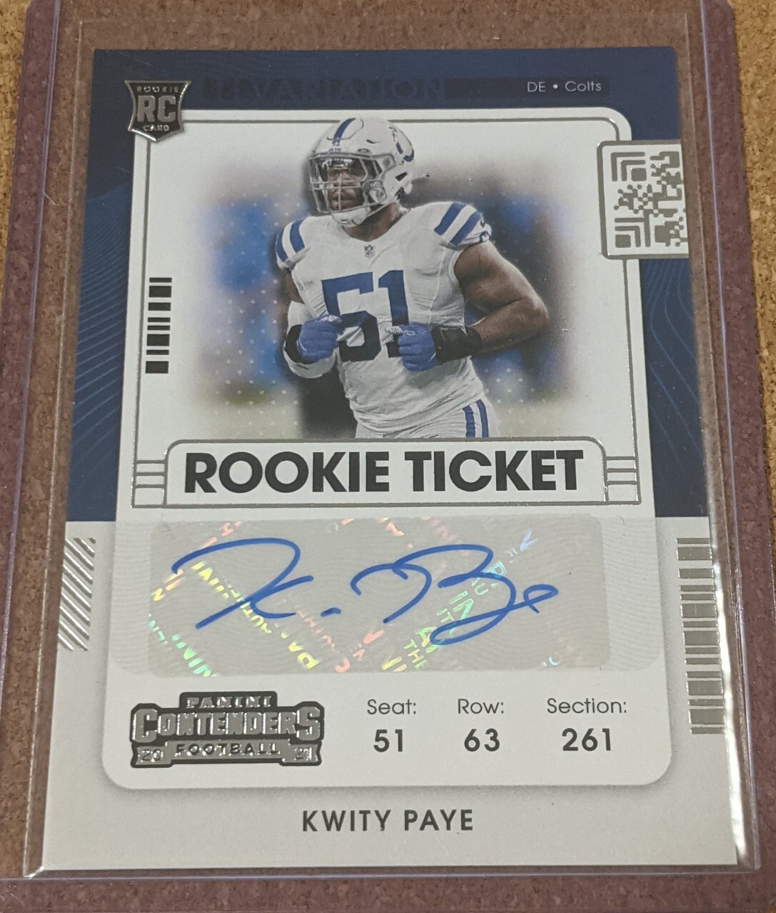 2021 Contenders 🏈 Kwity Paye  Rookie Ticket Autograph Variation Colts RC 🔥