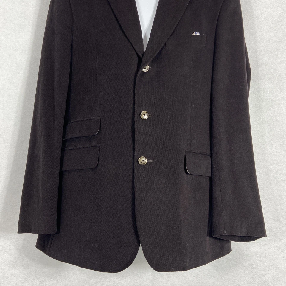 Chaqueta J.Peterman Hombre 38R Abrigo Deportivo Marrón 100% Algodón Sarga COMO NUEVO Foto 3 de 4