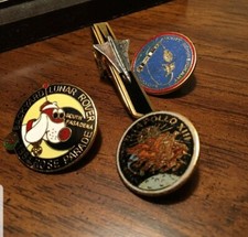A Lunar Lot - Pins and Tie Clip - Apollo IX, Apollo XIII, Backyard Rover.Vintage