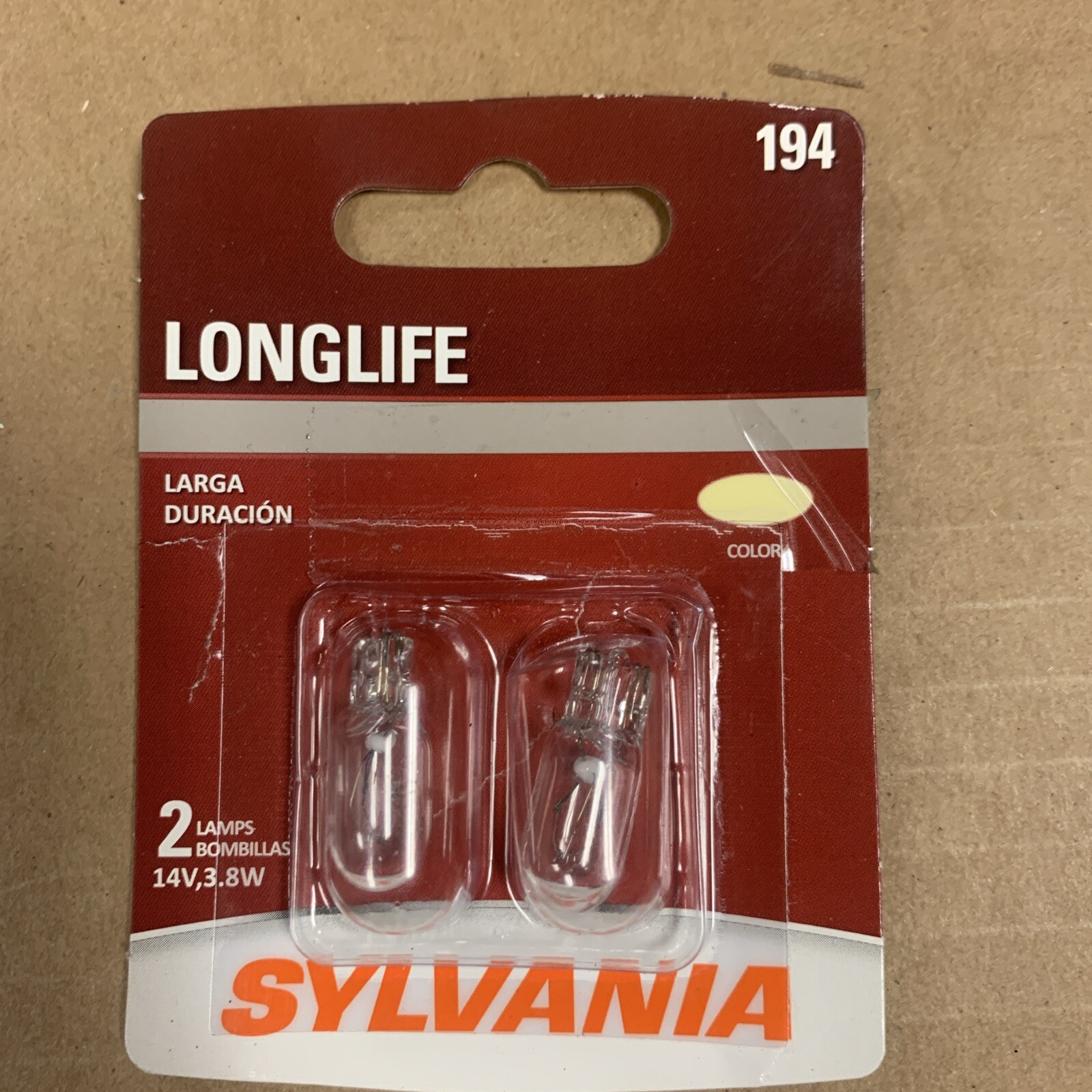 SYLVANIA 194NA Long Life Mini Bulb MARKER LIGHTS 2 Pack 194LL.BP2 AMBER ...
