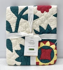 NEW Pottery Barn Maisie Cotton Quilted EURO Sham~Multicolor