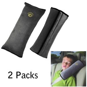 Grey Car Kids Safety Strap Cover Harness Pillow Shoulder Seat Belt Pad Cushion