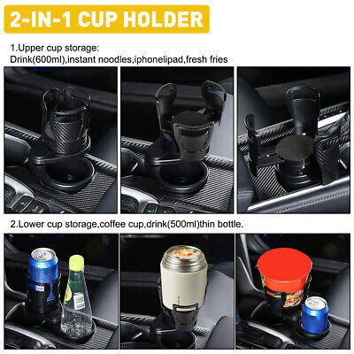 2 In 1 Cup Holder 360 Degree Rotating Bracket Car Drink Holder  Multifunctional Adjustable Armrest Seat Beverage Holder Organizer