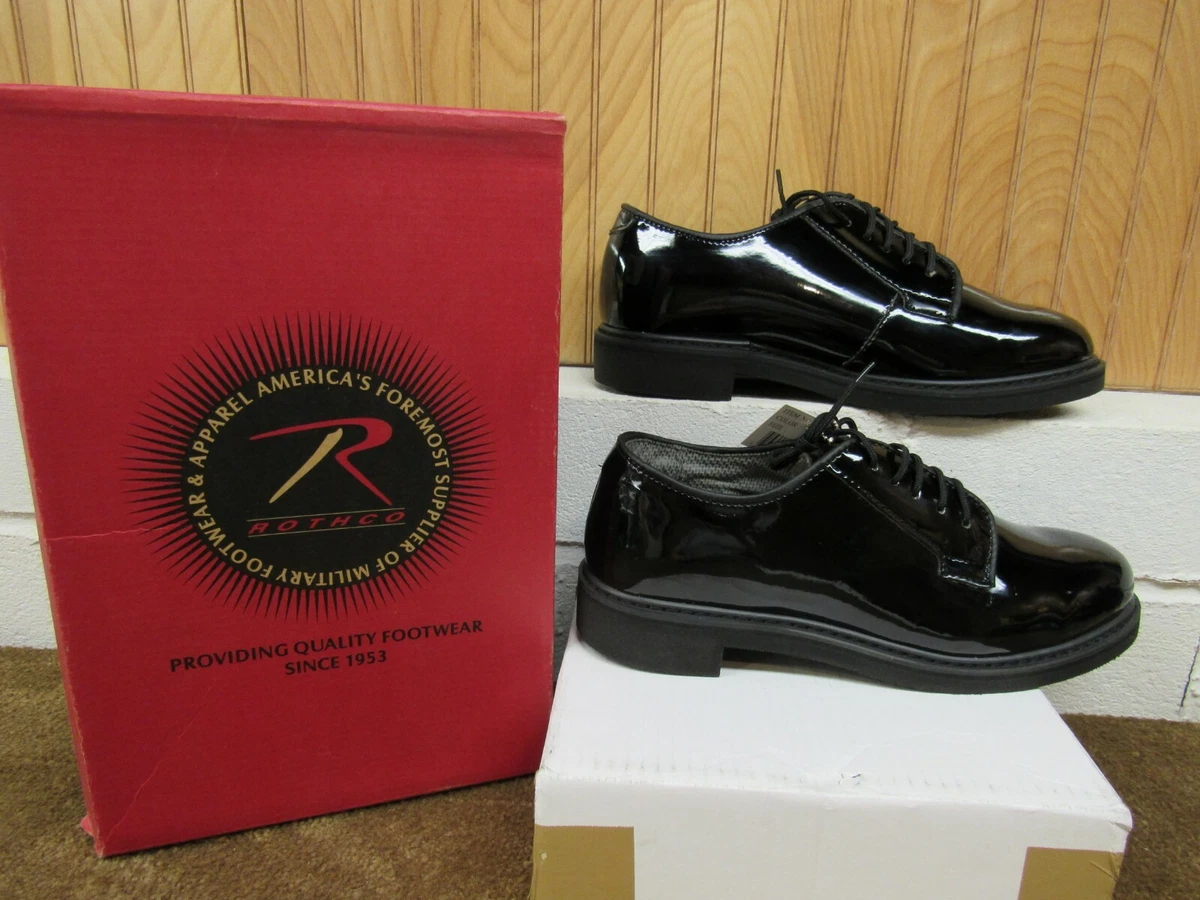 Rothco Black Uniform Dress Shoes Oxfords Lightweight High Gloss