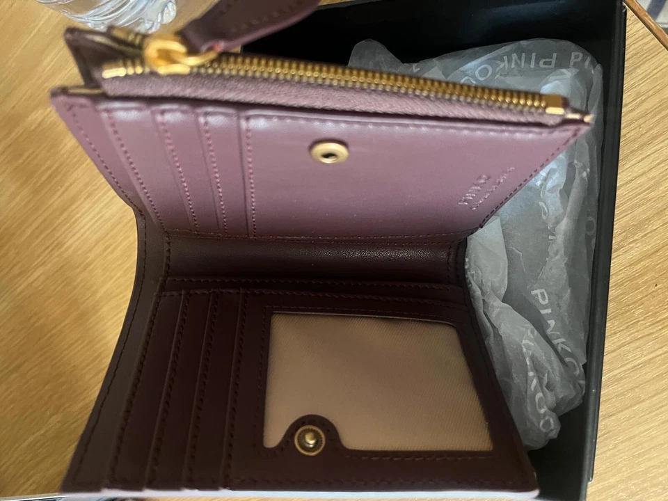 NUOVO - Portafoglio PINKO Donna Pelle Cioccolato/Viola - Immagine 3 di 3