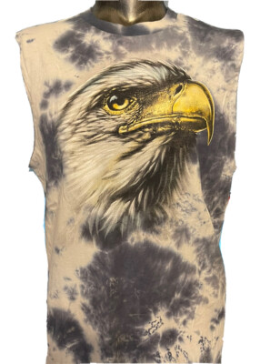 Hybrid Men Eagle Head Tie Dye Tank Top Sleeveless Muscle Biker Shirt New
