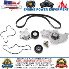 Water Pump Thermostat Belt Tensioner For Ford Edge Explorer Flex Taurus 3.5 3.7L