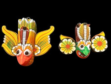 Wooden Sri Lankan traditional devil mask hand carved wall art hanging home decor
