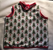 Reversible over shoulder bib. Christmas. Ties in back. Hand Made. Size 9M-12M