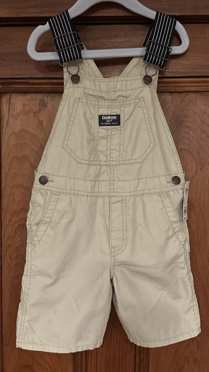 OSHKOSH B'gosh Toddler Boy Overalls 4T Adjustable Striped Straps