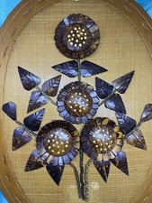 Intarsia style flower bouquet 16x12 wall hanging