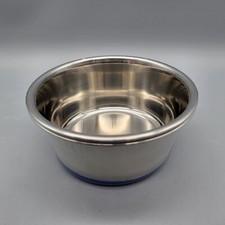 Gorilla Grip Stainless Steel Dog Bowl Set of 2 Rubber Base Holds 2 Cups Blue
