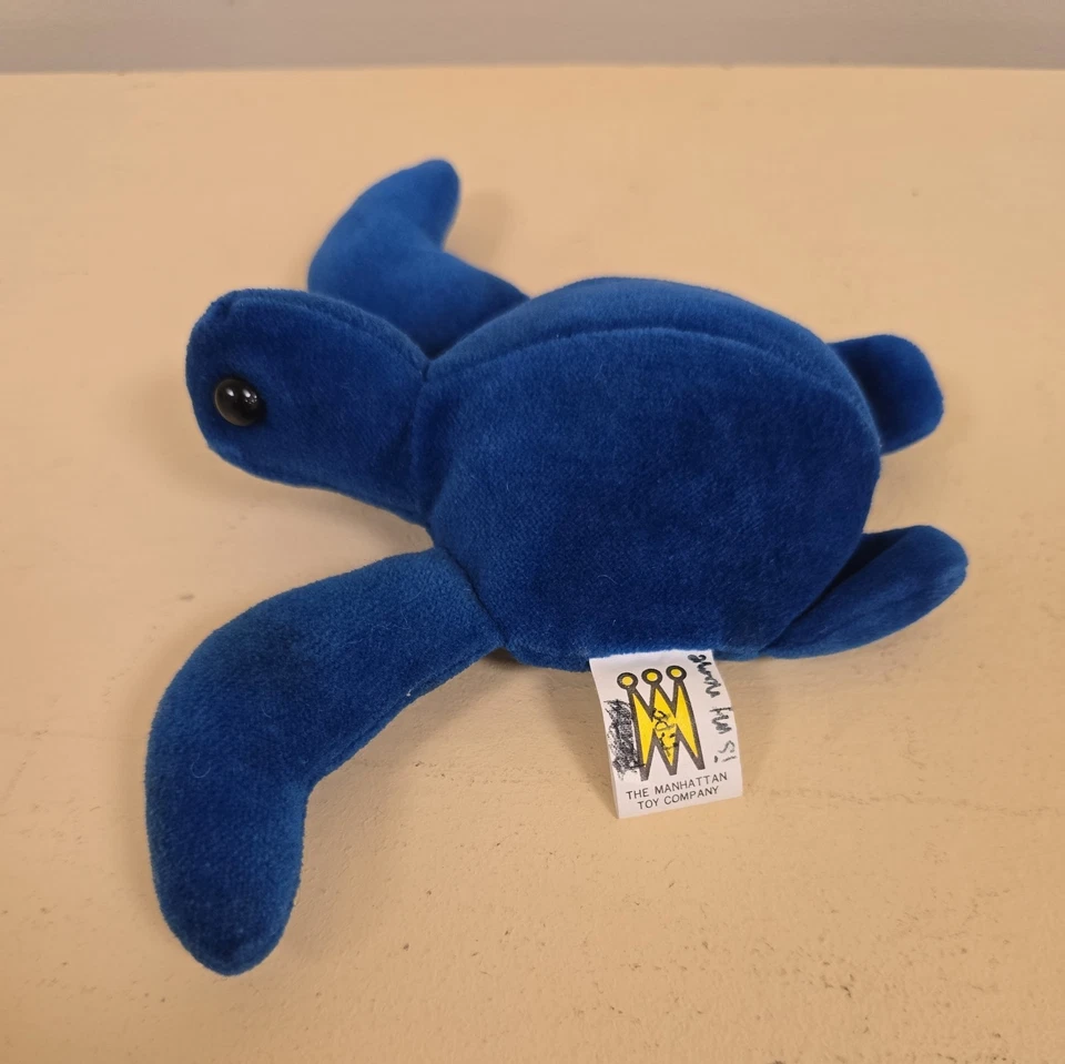 Manhattan Toy Company Baby Sea Turtle Plush Blue Vintage  - Image 2 of 4