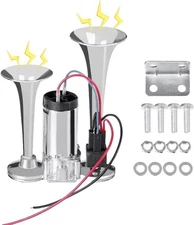 12V 600DB Air Horn Dual Trumpets,Super Loud Air Horn for Truck, Dual Electric Ai
