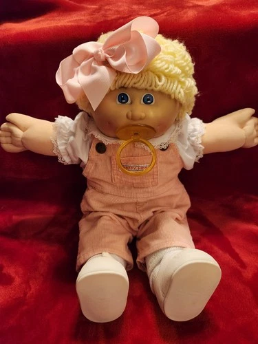 Vintage Cabbage Patch Kid Doll Head Mold 4 Pacifier Lemon Hair Blue Eyes 1984 IC