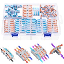 80 Pcs Lever Wire Connectors Nuts 60 Pcs 1 in 1 Out Compact Splicing Wire Con...