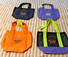 TRADER JOE'S HALLOWEEN MINI CANVAS TOTE BAG-SET of 4-NWT!