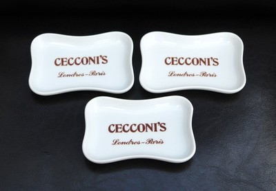 LIMOGES CECCONI'S RESTAURANT VORSPEISE OLIVE SCHOKOLADE 3 x GESCHIRRSCHALEN TELLER