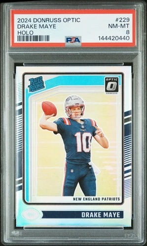 2024 PANINI DONRUSS OPTIC HOLO #229 DRAKE MAYE ROOKIE RC PSA 8