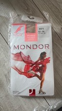 NWT Mondor 3371 Satiny Finish Footed Figure Skating Tights - Natural/Light Tan