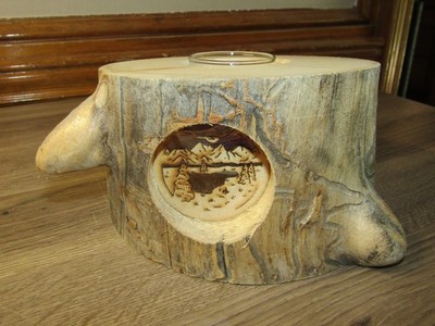 Spinning Aspen Studios Raw Wood Votive Candle Holder Handcrafted Mountain View