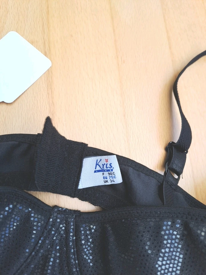 BH Schwarz Neu KRISLINE Damen Gr. 75 C Halbschallen Schwarz Neu - Bild 2 von 4
