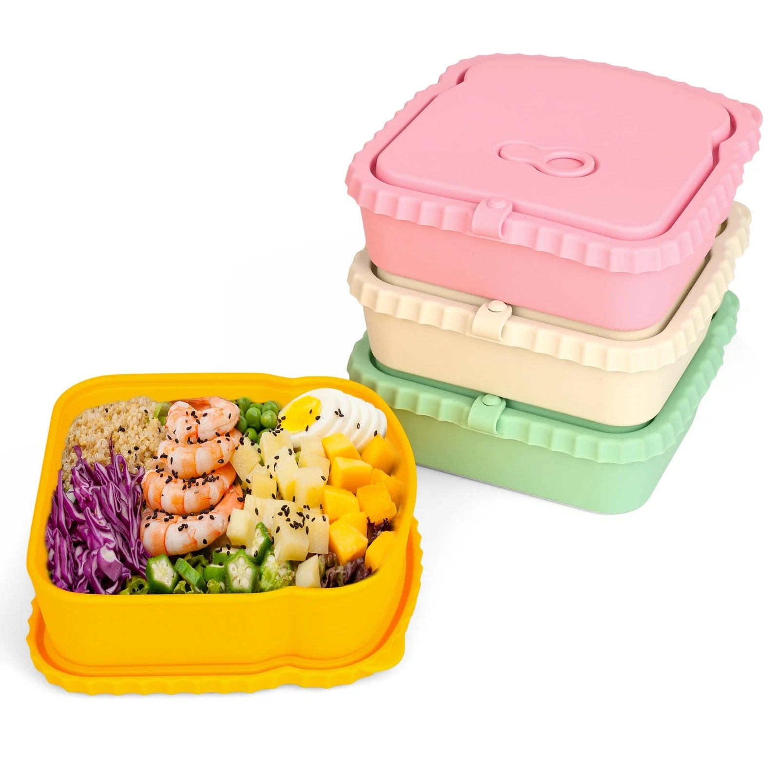 4 Pack Silicone Sandwich Container with Leakproof Lids, 15oz Reusable Lunch ,...
Opens in a new wind