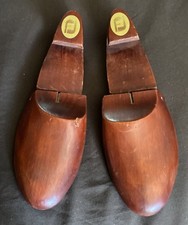 Vintage Wooden Shoe Tree Stretcher Men Marked 9-3 Dk Brown About 11 in