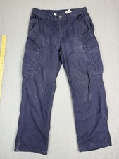 Carhartt Cargo Pants Mens 32x30 Blue Relaxed Fit Ripstop Workwear 103903-NVY