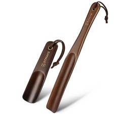 Shoe Horn Long Handle for Seniors Men Women, Wooden Long Shoehorn