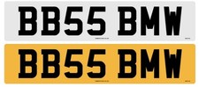BB55 BMW  ( BMW ) Number Plate on Retention