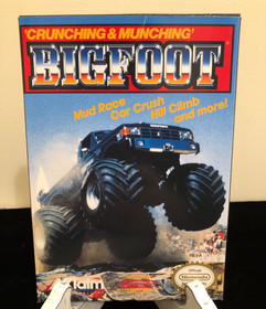 BIGFOOT Monster Truck NES Nintendo Video Game, CIB, manual and rare poster