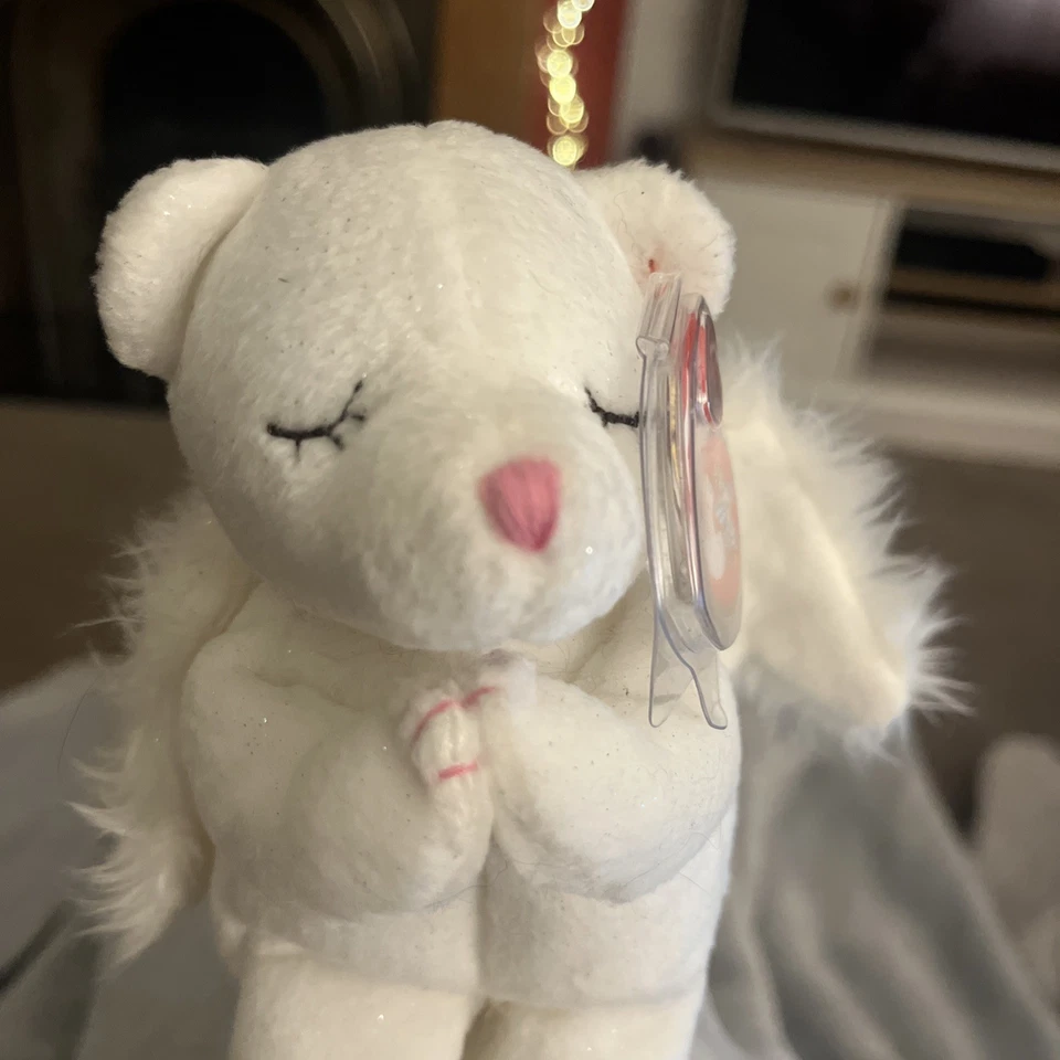 BNWT Retired Ty Beanie Baby Plush the White Angel Praying Bear Tagged Retired - Image 3 of 4